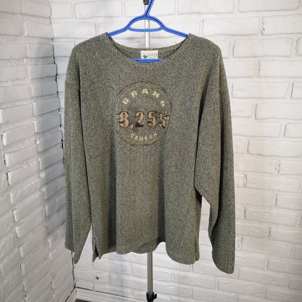 Green Brand Recycled Men's Size Large Green Straight Fit Sweat Shirt